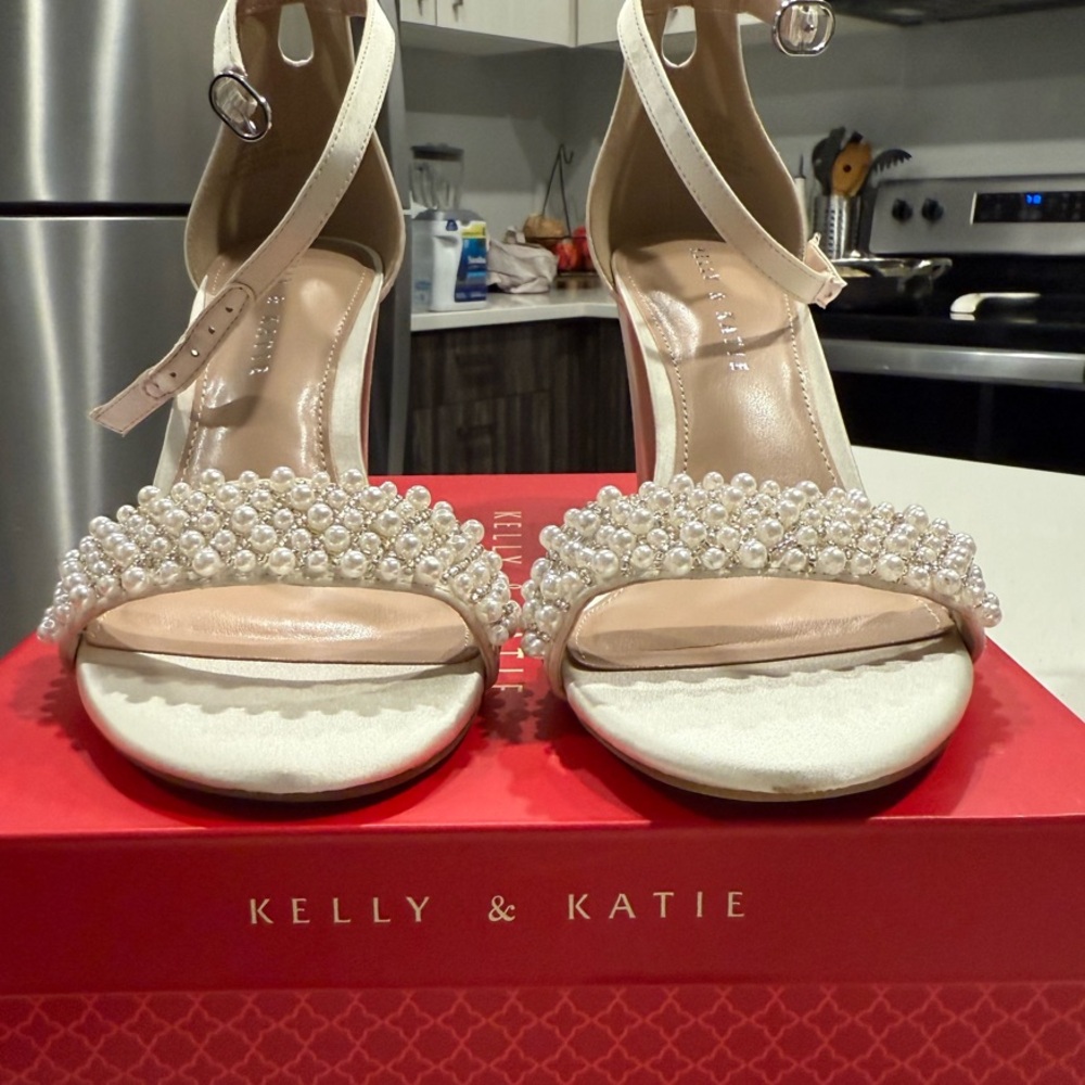 Kelly & Katie Silver Heels with Rhinestone Accents